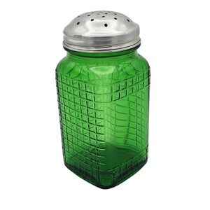 Vintage Antique 1 - Owens Illinois Green Depression Glass Salt or Pepper Shaker